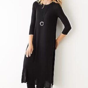 J Jill Black Wearever Collection Ultra Fine Long Tunic Size Small Petite